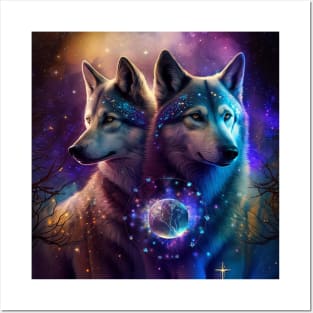 Cosmic Wolfdogs Posters and Art